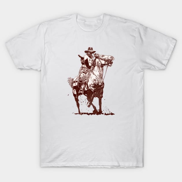 Classic Shooting Cowboy T-Shirt by InAndLogoutCode